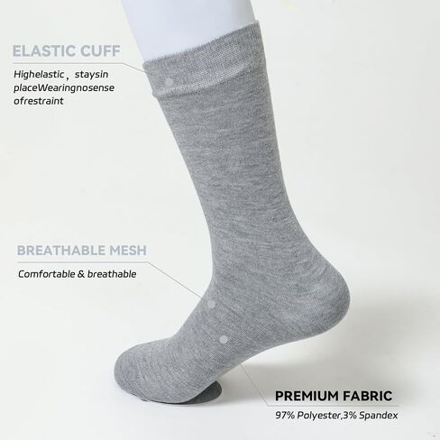 Crew Socks for Women & Man Casual Breathable LightWeight Athletic Calf Socks for running Size 5-13 in Saudi Arabia