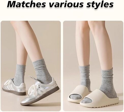 Crew Socks for Women & Man Casual Breathable LightWeight Athletic Calf Socks for running Size 5-13 in Saudi Arabia