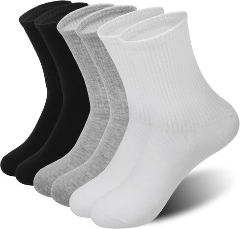 Crew Socks for Women & Man Casual Breathable LightWeight Athletic Calf Socks for running Size 5-13 in Saudi Arabia
