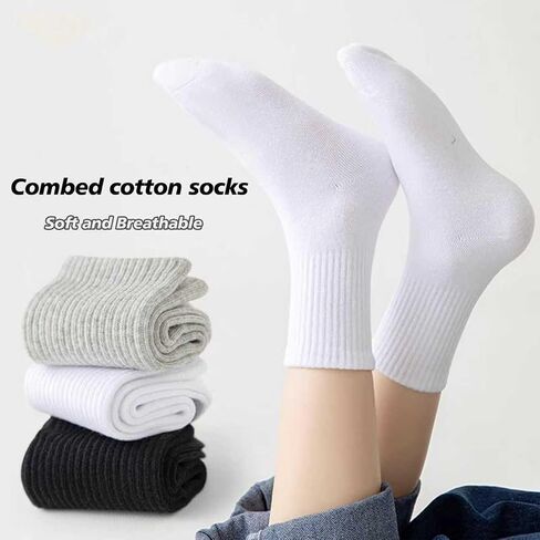 Crew Socks for Women & Man Casual Breathable LightWeight Athletic Calf Socks for running Size 5-13 in Saudi Arabia