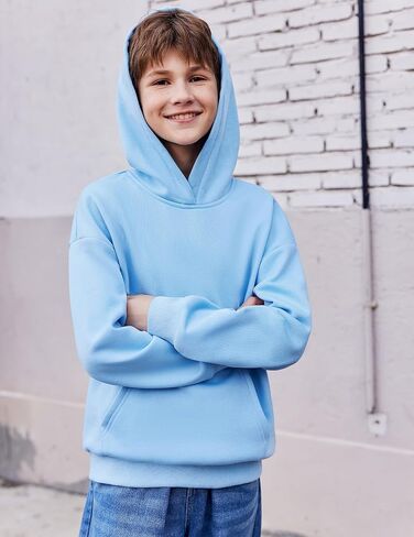 Arshiner Boys Hooded Sweatshirt Fleece Pullover Long Sleeve Warm Hoodies with Pocket for Kids 5-14 Years in Saudi Arabia