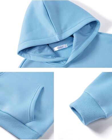 Arshiner Boys Hooded Sweatshirt Fleece Pullover Long Sleeve Warm Hoodies with Pocket for Kids 5-14 Years in Saudi Arabia