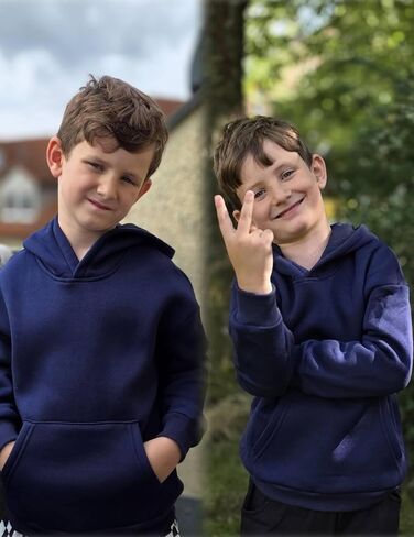 Arshiner Boys Hooded Sweatshirt Fleece Pullover Long Sleeve Warm Hoodies with Pocket for Kids 5-14 Years in Saudi Arabia