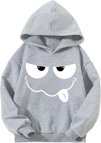 Floerns Boy's Graphic Print Hoodie Sweatshirts Long Sleeve Casual Cute Pullover Tops in Saudi Arabia