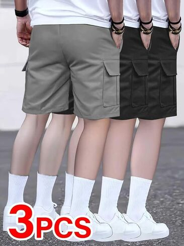3 Pack Boys Cargo Shorts, Outdoor Quick Dry Hiking Shorts, Lightweight Athletic Short with Zipper Pockets in Saudi Arabia