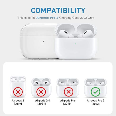 متوافق مع حافظة AirPods Pro الجيل الثاني/الأول، تصميم شريطي أنيق لطيف مع سلسلة مفاتيح لامعة، غطاء واقٍ فاخر من اللؤلؤ الأبيض للفتيات والنساء - Pro2 Bow in Kuwait