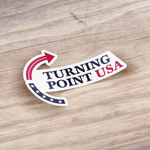 Turning Point USA Sticker - شرس فينيل مقاوم للماء لصالح المصد الخاص بالسيارة ، الكمبيوتر المحمول ، الأمتعة ، زجاجة ماء ، حالات الهاتف ، الجدار ، النافذة ، حجم الملصقات - 6 '' الجانب الأطول in Kuwait