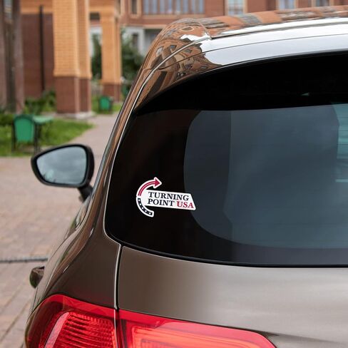 Turning Point USA Sticker - شرس فينيل مقاوم للماء لصالح المصد الخاص بالسيارة ، الكمبيوتر المحمول ، الأمتعة ، زجاجة ماء ، حالات الهاتف ، الجدار ، النافذة ، حجم الملصقات - 6 '' الجانب الأطول in Kuwait