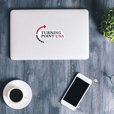 Turning Point USA Sticker - شرس فينيل مقاوم للماء لصالح المصد الخاص بالسيارة ، الكمبيوتر المحمول ، الأمتعة ، زجاجة ماء ، حالات الهاتف ، الجدار ، النافذة ، حجم الملصقات - 6 '' الجانب الأطول in Kuwait
