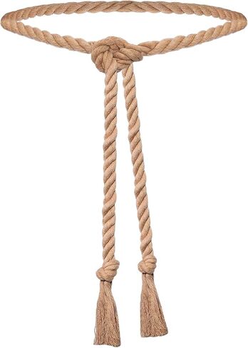 Simple Cotton Long Waist Rope Tie Belts for Women Dresses Tassel Braided Boho Crochet String Belt for Jeans Jackets in Saudi Arabia