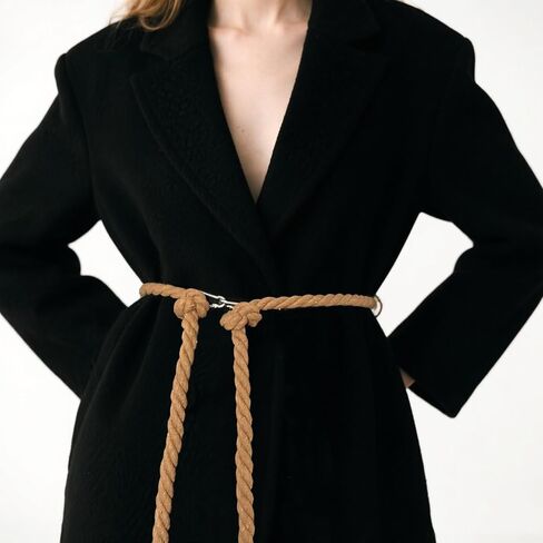 Simple Cotton Long Waist Rope Tie Belts for Women Dresses Tassel Braided Boho Crochet String Belt for Jeans Jackets in Saudi Arabia