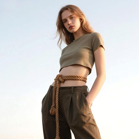 Simple Cotton Long Waist Rope Tie Belts for Women Dresses Tassel Braided Boho Crochet String Belt for Jeans Jackets in Saudi Arabia