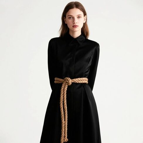 Simple Cotton Long Waist Rope Tie Belts for Women Dresses Tassel Braided Boho Crochet String Belt for Jeans Jackets in Saudi Arabia