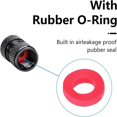 Tire Valve Stem Cap for Lexus Metal Tire Stem Cover with Belt O-Ring Air caps Sports Accessories 4 Pieces (Black) in Kuwait
