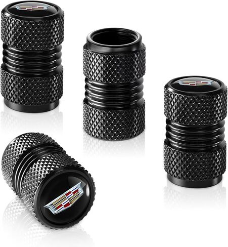 Tire Valve Stem Cap for Lexus Metal Tire Stem Cover with Belt O-Ring Air caps Sports Accessories 4 Pieces (Black) in Kuwait