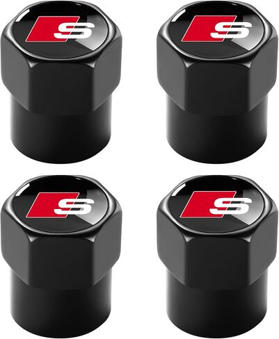 Tire Valve Stem Cap for Lexus Metal Tire Stem Cover with Belt O-Ring Air caps Sports Accessories 4 Pieces (Black) in Kuwait