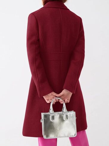 Fisoew Womens Elegant Single Single Sosted Sister Long Sleeve Mid Winter Over Coat Office Office Pea Coats in Saudi Arabia