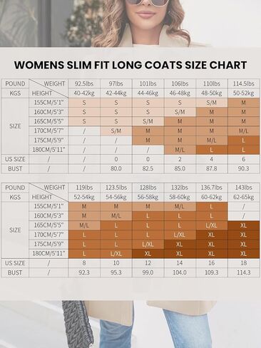 Fisoew Womens Elegant Single Single Sosted Sister Long Sleeve Mid Winter Over Coat Office Office Pea Coats in Saudi Arabia