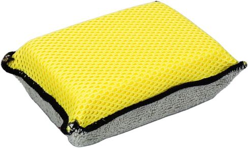 Maxshine Premium Microfiber Waxing Applicator لتفاصيل السيارة ، الأصفر والرمادي ، 9x13x4cm ، 12 حزمة in Saudi Arabia