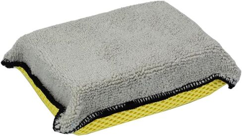 Maxshine Premium Microfiber Waxing Applicator لتفاصيل السيارة ، الأصفر والرمادي ، 9x13x4cm ، 12 حزمة in Saudi Arabia