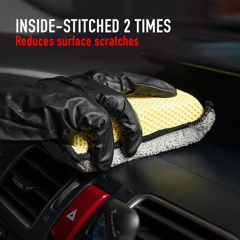 Maxshine Premium Microfiber Waxing Applicator لتفاصيل السيارة ، الأصفر والرمادي ، 9x13x4cm ، 12 حزمة in Saudi Arabia