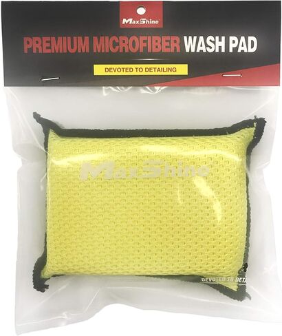 Maxshine Premium Microfiber Waxing Applicator لتفاصيل السيارة ، الأصفر والرمادي ، 9x13x4cm ، 12 حزمة in Saudi Arabia
