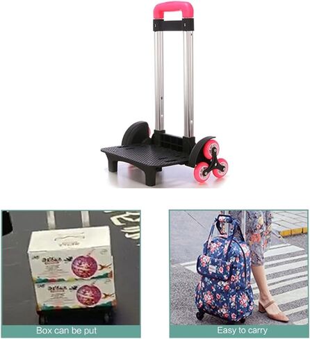 Backpack Trolley Foldable Trolley Cart 6 Rolling-Luggage Carts Aluminium Alloy Luggage Hand Cart for School Bags Foldable Trolley Cart Backpack Trolley Aluminium Alloy Hand Cart for School in Saudi Arabia