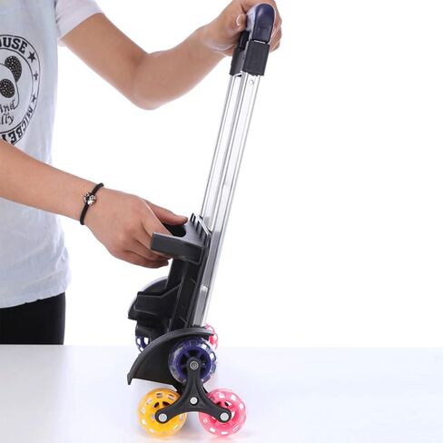 Backpack Trolley Foldable Trolley Cart 6 Rolling-Luggage Carts Aluminium Alloy Luggage Hand Cart for School Bags Foldable Trolley Cart Backpack Trolley Aluminium Alloy Hand Cart for School in Saudi Arabia