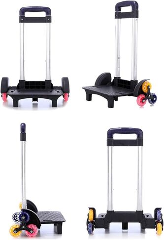 Backpack Trolley Foldable Trolley Cart 6 Rolling-Luggage Carts Aluminium Alloy Luggage Hand Cart for School Bags Foldable Trolley Cart Backpack Trolley Aluminium Alloy Hand Cart for School in Saudi Arabia