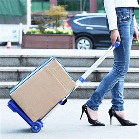 Heavy Duty Folding Hand Truck - Portable Foldable Trolley for Luggage, Shopping, Travel & Home Use - Durable Sack Wheel Cart for Office & Daily Essentials in Saudi Arabia