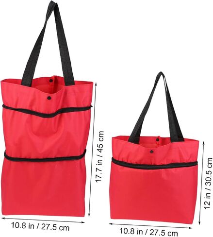 ALIPIS Portable Portable Portable Trolley Cart for Travel Shopping Lightweight Bag مع Wheels Compact Organizer for Groceries Gym Beach and Camping Red in Kuwait