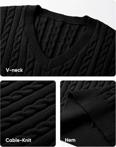 JMIERR Men's Sweater Vests Causal Sleeveless Cable Striped Knit V Neck Pullover in Saudi Arabia