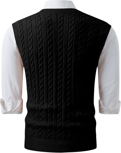 JMIERR Men's Sweater Vests Causal Sleeveless Cable Striped Knit V Neck Pullover in Saudi Arabia