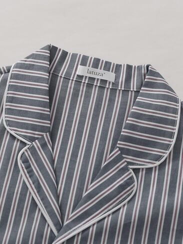 Latuza Men's Button Up Pajama Shirt Cotton Long Sleeve Sleep Shirt in Saudi Arabia