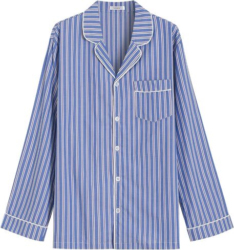 Latuza Men's Button Up Pajama Shirt Cotton Long Sleeve Sleep Shirt in Saudi Arabia