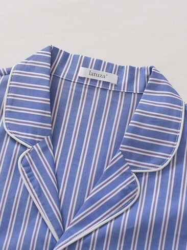 Latuza Men's Button Up Pajama Shirt Cotton Long Sleeve Sleep Shirt in Saudi Arabia