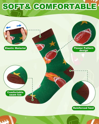 Ramede 48 Pairs Football Socks Bulk Novelty Sports Crew Socks Funny Football Pattern for Men Women Team Gifts in Saudi Arabia