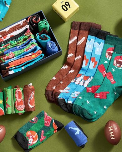 Ramede 48 Pairs Football Socks Bulk Novelty Sports Crew Socks Funny Football Pattern for Men Women Team Gifts in Saudi Arabia