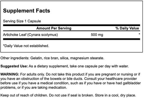 Swanson Artichoke Leaves (Cynara Scolymus) 500 Milligrams 60 Capsules in Kuwait