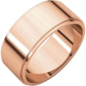 10K 14K or 18K Rose White or Yellow Gold 925 Sterling Silver Palladium or Platinum 8mm Flat Edge Classic Comfort Fit Wedding Band in Kuwait