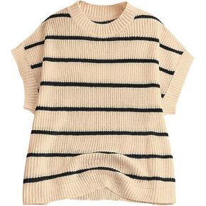 Verdusa Women's Plus Size Princed Print Rib Tops Short Sleeve Crew Neck Sweater in Saudi Arabia