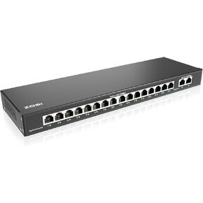 ZOSI 16 Port Gigabit PoE Switch with 2 Gigabit Uplink Ports, 156W for 16 PoE+ Ports, IEEE802.3af/at, Unmanaged Ethernet Switch, Plug & Play, Sturdy Metal Casing, Desktop/Wall Mount in Kuwait