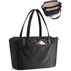 BAGSMART Tote Bag for Women, 4 Compartments Work Tote 15.6" Laptop Tote Bag with Zipper Shoulder Handbag with Strap for Work in Kuwait