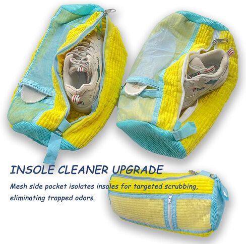 Shoe Washing Machine Bag, Dual-zipper Compartments Washing Bags, 360° Deep Clean Laundry Bag, Reusable Shoe Bag for Washing Machine, Shoe Cleaning Bag for Sneakers Tennis Shoes Sock in Saudi Arabia