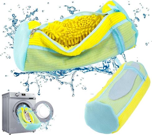 Shoe Washing Machine Bag, Dual-zipper Compartments Washing Bags, 360° Deep Clean Laundry Bag, Reusable Shoe Bag for Washing Machine, Shoe Cleaning Bag for Sneakers Tennis Shoes Sock in Saudi Arabia
