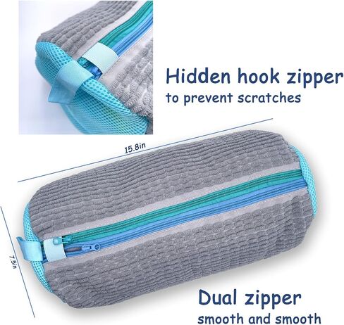 حقيبة غسالة للأحذية ، أكياس غسل مقصورات مزدوجة zipper ، حقيبة غسيل نظيفة بعرق 360 درجة ، حقيبة أحذية قابلة لإعادة الاستخدام للغسالة ، حقيبة تنظيف الأحذية لأحذية التنس الأحذية الرياضية in Kuwait