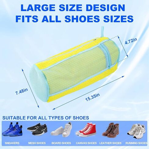 Shoe Washing Machine Bag, Dual-zipper Compartments Washing Bags, 360° Deep Clean Laundry Bag, Reusable Shoe Bag for Washing Machine, Shoe Cleaning Bag for Sneakers Tennis Shoes Sock in Saudi Arabia