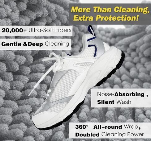 Shoe Washing Machine Bag,Laundry Shoe Bag for Washer and Dryer,Reusable Shoe Cleaning Bag for Sneakers,Tennis Shoes,With Self-locking Zipper, Microfiber Inside,Include Shoes Storage Bag(Grey,1PC) in Saudi Arabia