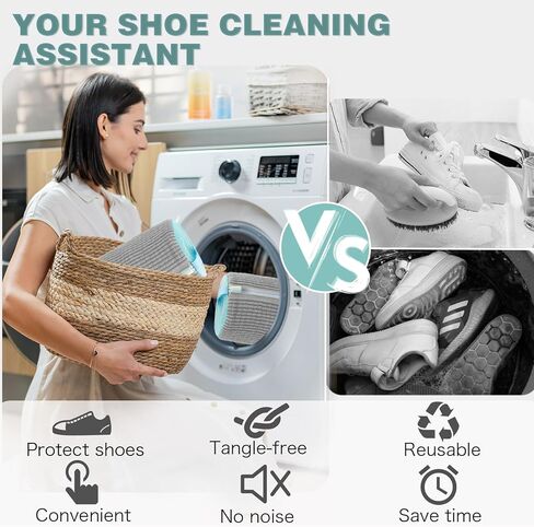 Shoe Washing Machine Bag,Laundry Shoe Bag for Washer and Dryer,Reusable Shoe Cleaning Bag for Sneakers,Tennis Shoes,With Self-locking Zipper, Microfiber Inside,Include Shoes Storage Bag(Grey,1PC) in Saudi Arabia