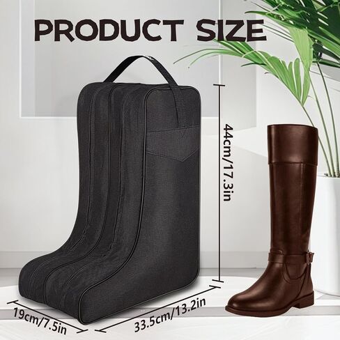 Black Boot Bag for Cowboy Boots–Travel Boot Carrier for Men & Women– Waterproof, Dustproof, Heavy-Duty Shoe Bag with Handle in Kuwait